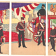 A woodblock print by Utagawa Kunisada III showing the arrival of the Meiji emperor in Tokyo after the Russo-Japanese War.